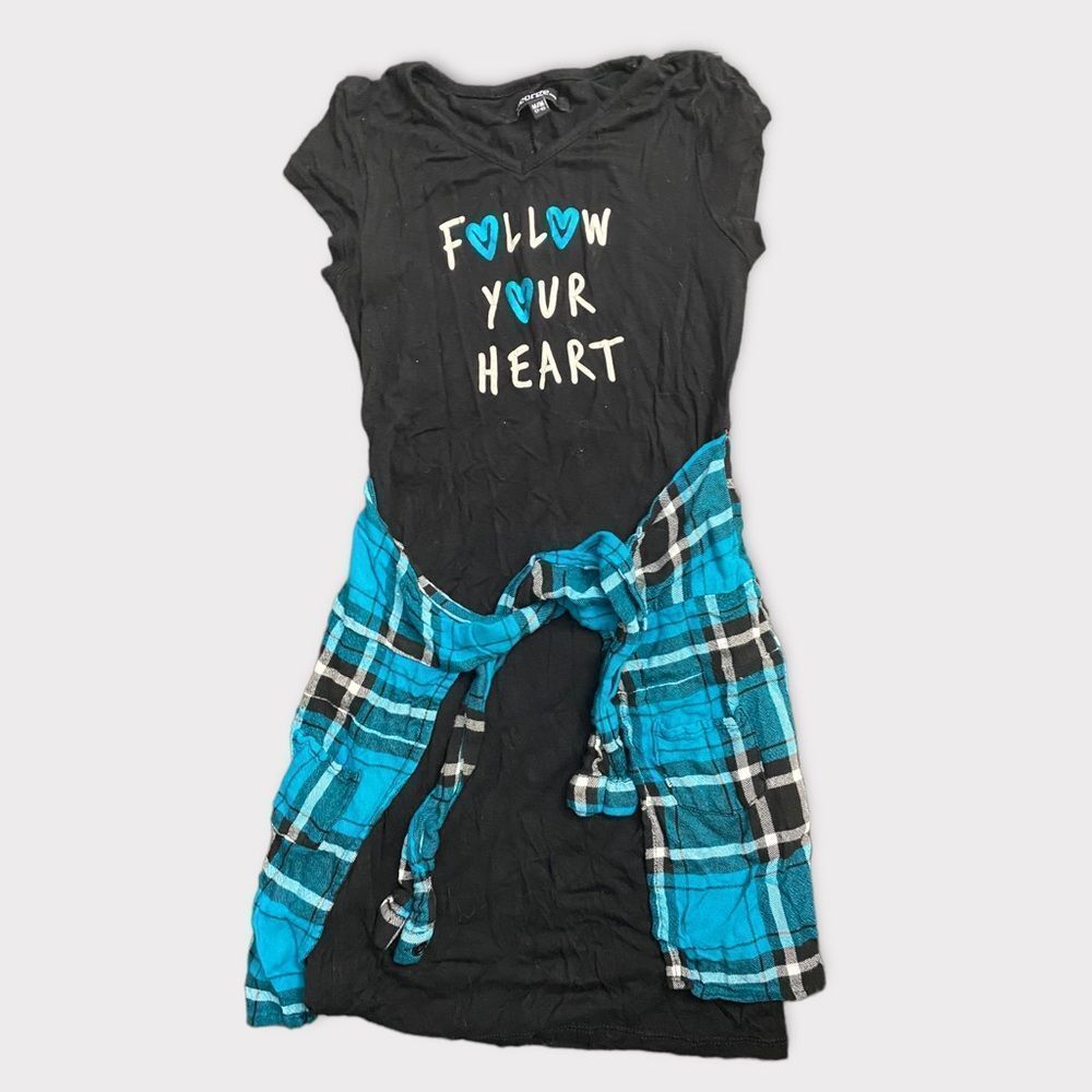 𝅺george | 3/$9 Girl's Dress with Faux Wrap Around Sweater